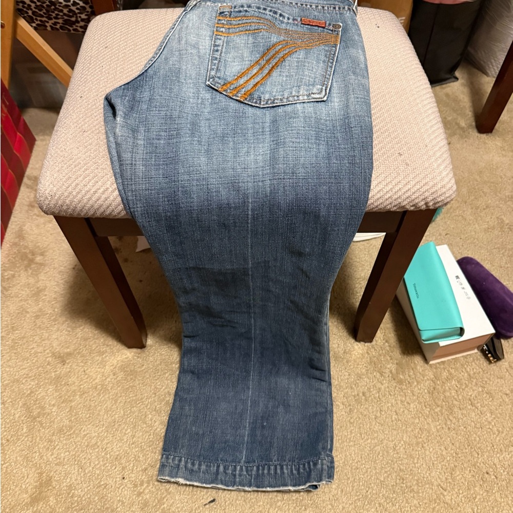 7 For All Mankind Blue Flare Jeans